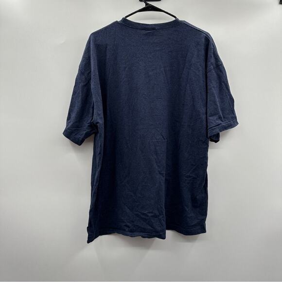 Vintage Warner Bros Studio Fred Flintstone Bowling Embroidered Blue T Shirt XXL - Picture 2 of 7